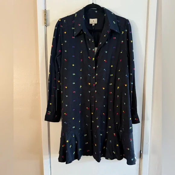 Tuckernuck Navy Embroidered Callahan Shirt Dress - Picture 2 of 8